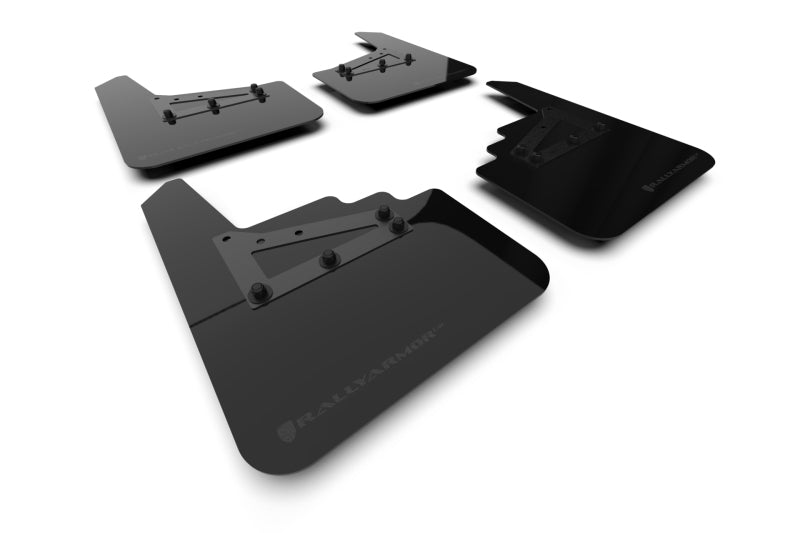 Rally Armor 21-24 Ford F-150 (Excl. Raptor) Black UR Mud Flap w/Metallic Black Logo Rally Armor Mud Flaps  AXOPROS