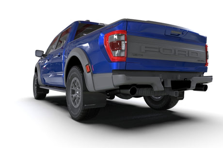 Rally Armor 21-24 Ford F-150 Raptor Gen 3 Black UR Mud Flap w/Metallic Black Logo Rally Armor Mud Flaps  AXOPROS
