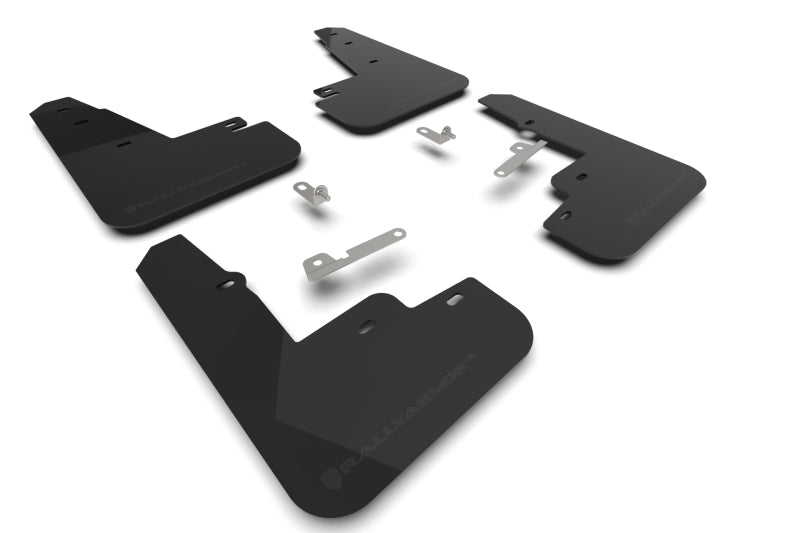 Rally Armor 21-25 Ford Mustang Mach-E/GT/Rally Black UR Mud Flap w/Metallic Black Logo Rally Armor Mud Flaps  AXOPROS