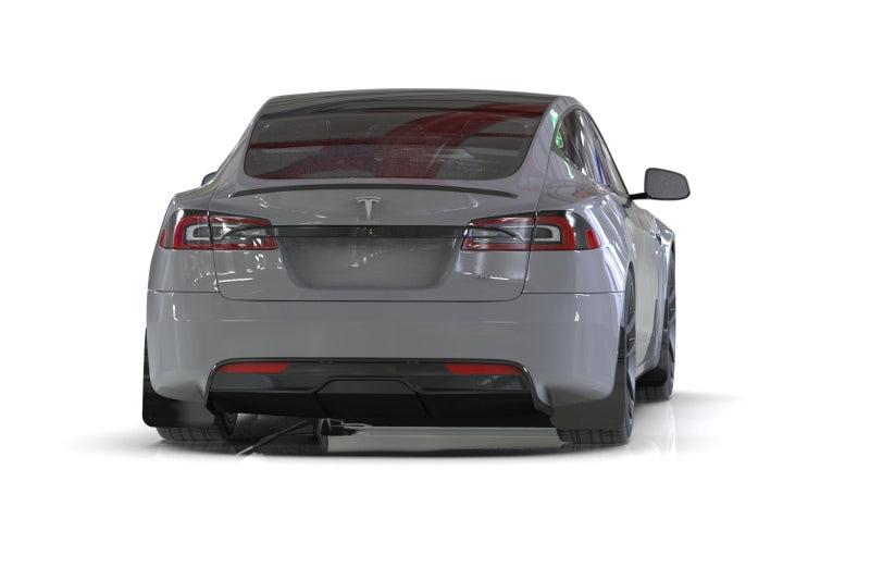 Rally Armor 21-24 Tesla Model S/ S Plaid Black UR Mud Flap w/Metallic Black Logo Rally Armor Mud Flaps  AXOPROS