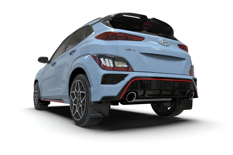 Rally Armor 22-23 Hyundai Kona N Black UR Mud Flap w/Red Logo Rally Armor Mud Flaps  AXOPROS
