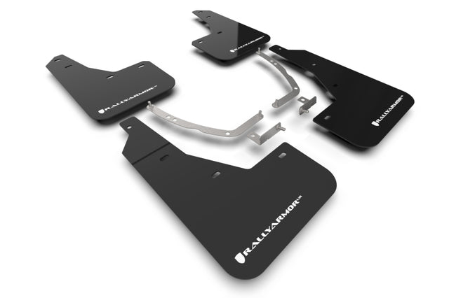 Rally Armor 22-24 Hyundai Ioniq 5 Black Mud Flap w/White Logo Rally Armor Mud Flaps  AXOPROS