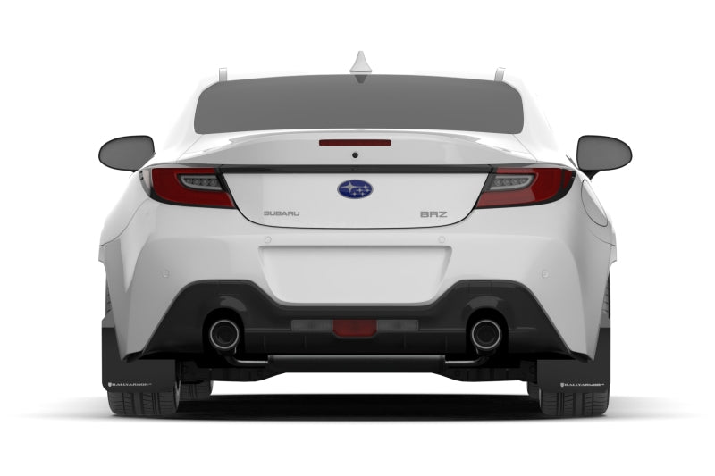 Rally Armor 22-25 Subaru BRZ / Toyota GR86 Black UR Mud Flap w/White Logo Rally Armor Mud Flaps  AXOPROS