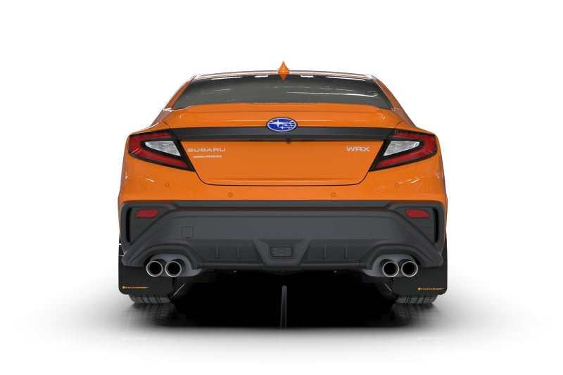 Rally Armor 22-25 Subaru WRX Black UR Mud Flap w/Orange Logo Rally Armor Mud Flaps  AXOPROS