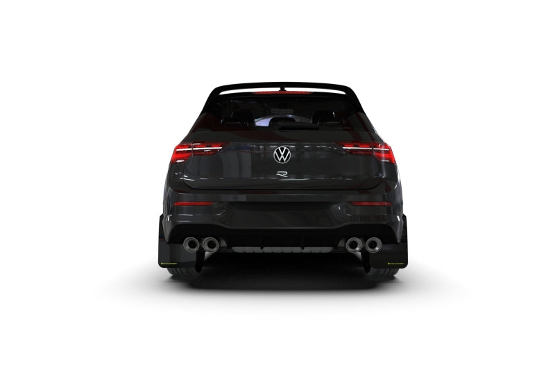 Rally Armor 22-24 VW MK8 Golf GTI/R Black UR Mud Flap w/White Logo Rally Armor Mud Flaps  AXOPROS