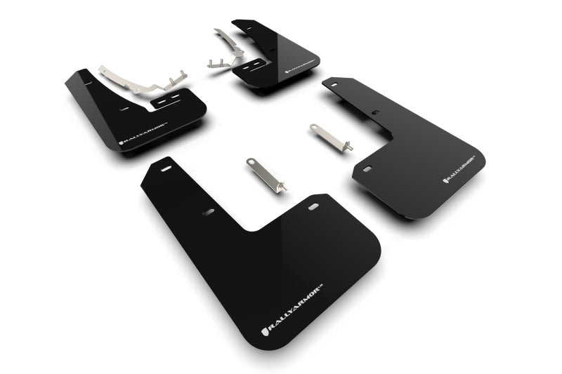 Rally Armor 22-24 VW MK8 Golf GTI/R Black UR Mud Flap w/White Logo Rally Armor Mud Flaps  AXOPROS