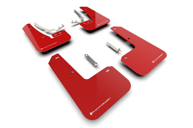 Rally Armor 22-24 VW MK8 Golf GTI/R Red UR Mud Flap w/White Logo Rally Armor Mud Flaps  AXOPROS