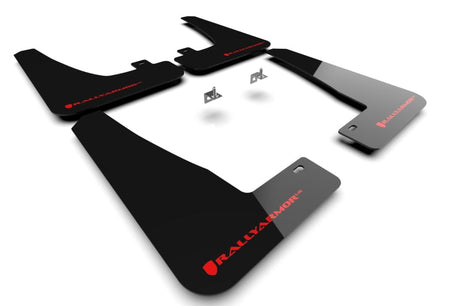 Rally Armor 22-24 Tesla Model X Black UR Mud Flap w/Red Logo Rally Armor Mud Flaps  AXOPROS