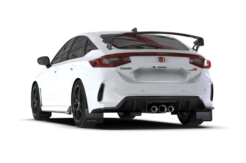 Rally Armor 23-25 Honda Civic Type R Black Mud Flap Light Blue Logo Rally Armor Mud Flaps  AXOPROS