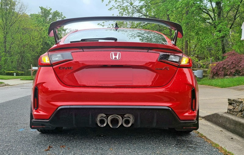 Rally Armor 23-25 Honda Civic Type R Black Mud Flap Light Blue Logo Rally Armor Mud Flaps  AXOPROS