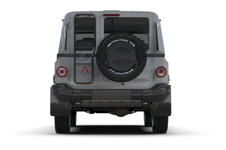 Rally Armor 23-25 Ineos Grenadier Black Mud Flap - Warm Grey Logo Rally Armor Mud Flaps  AXOPROS