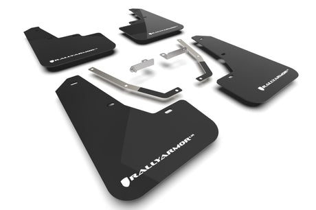 Rally Armor 24-25 Subaru Crosstrek Black UR Mud Flap White Logo Rally Armor Mud Flaps  AXOPROS