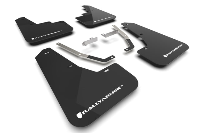 Rally Armor 24-25 Subaru Crosstrek Black UR Mud Flap White Logo Rally Armor Mud Flaps  AXOPROS