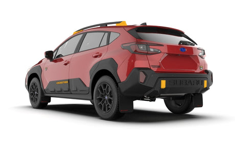 Rally Armor - 2024 Subaru Crosstrek (Wilderness Only) Black UR Mud Flap W/White Logo No Drilling Req Rally Armor Mud Flaps  AXOPROS