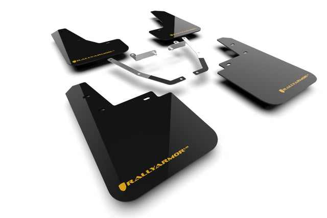 Rally Armor 24-25 Subaru Crosstrek (Wilderness Only) Black UR Mudflap W/Wild-Orange Logo No Drill Re Rally Armor Mud Flaps  AXOPROS