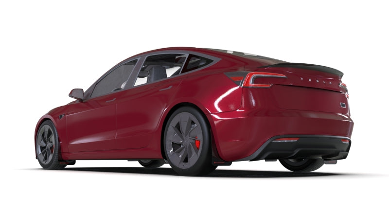Rally Armor 2024 Tesla Model 3 Highland Black UR Mud Flap Red Logo Rally Armor Mud Flaps  AXOPROS