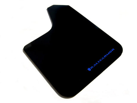 Rally Armor Universal Fit (No Hardware) Basic Black Mud Flap w/ Blue Logo Rally Armor Mud Flaps  AXOPROS
