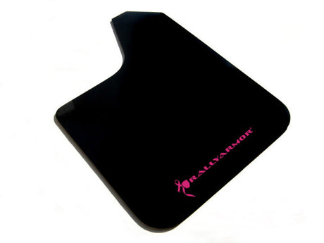 Rally Armor Universal Fit (No Hardware) Basic Black Mud Flap w/ Pink Logo Rally Armor Mud Flaps  AXOPROS
