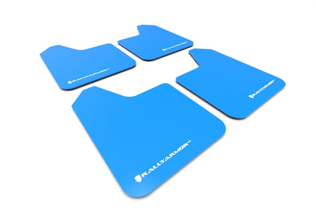 Rally Armor Universal Fit (No Hardware) Blue UR Mud Flap White Logo Rally Armor Mud Flaps  AXOPROS
