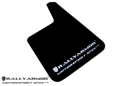 Rally Armor Universal Fit (No Hardware) Motorsport Spec Black UR Mud Flap w/ White Logo Rally Armor Mud Flaps  AXOPROS