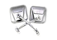 Rampage 1955-1983 Jeep CJ5 Side Mirrors - Stainless Rampage Side Mirrors  AXOPROS