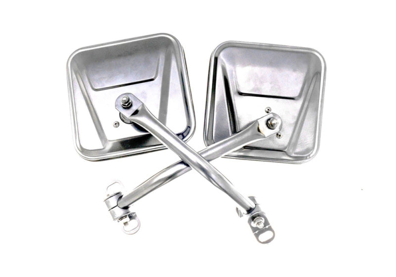 Rampage 1955-1983 Jeep CJ5 Side Mirrors - Stainless Rampage Side Mirrors  AXOPROS