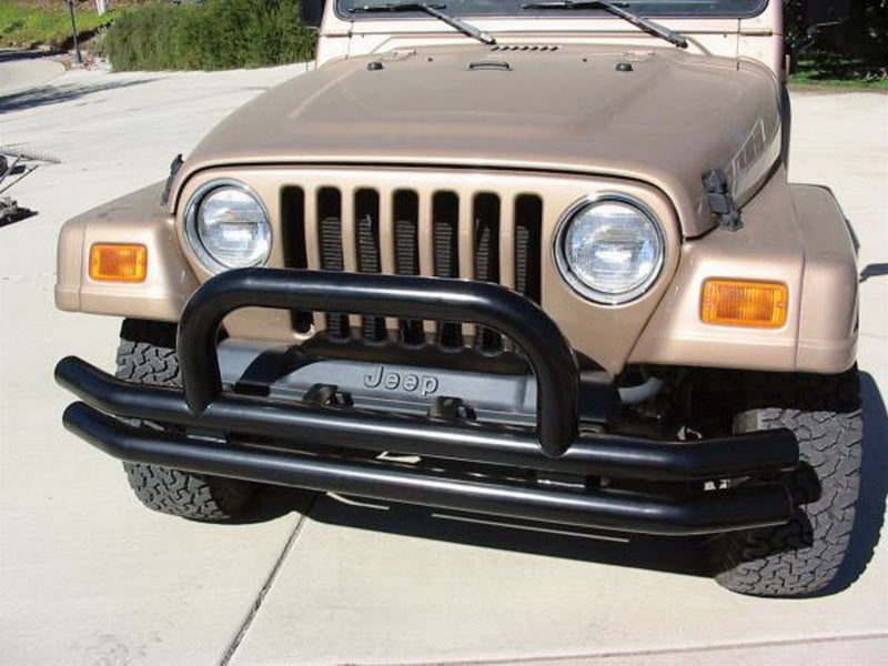 Rampage 1976-1983 Jeep CJ5 Double Tube Bumper Front - Black Rampage Bumpers - Steel  AXOPROS