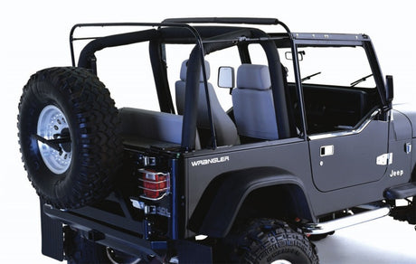 Rampage 1987-1995 Jeep Wrangler(YJ) Soft Top Hardware - Black Rampage Soft Tops  AXOPROS