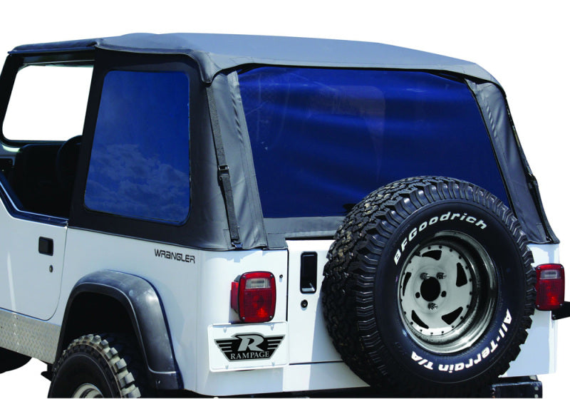 Rampage 1992-1995 Jeep Wrangler(YJ) Frameless Soft Top Kit - Black Diamond Rampage Soft Tops  AXOPROS