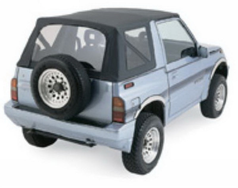 Rampage 1995-1998 Geo Tracker Soft Top OEM Replacement - Black Denim Rampage Soft Tops  AXOPROS