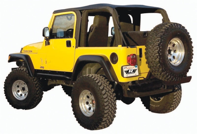 Rampage 1997-2006 Jeep Wrangler(TJ) Excludes LJ Unlimited Frameless Soft Top Kit - Black Diamond Rampage Soft Tops  AXOPROS