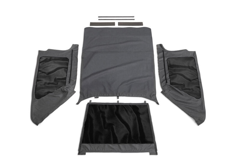 Rampage 2004-2006 Jeep Wrangler(TJ) LJ Unlimited Frameless Soft Top Kit - Black Diamond Rampage Soft Tops  AXOPROS