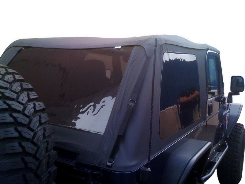 Rampage 2004-2006 Jeep Wrangler(TJ) LJ Unlimited Frameless Soft Top Kit - Black Diamond Rampage Soft Tops  AXOPROS