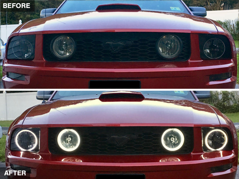 Raxiom 05-09 Ford Mustang GT V6 Axial Series CCFL Halo Projector Headlight- Blk Housing (Smkd Lens) Raxiom Headlights  AXOPROS