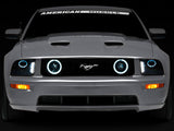 Raxiom 05-09 Ford Mustang w/ Halogen LED Halo Prjctr Headlights-Blk Hsng(Smoked Lens Exclude GT500) Raxiom Headlights  AXOPROS