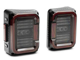 Raxiom 07-18 Jeep Wrangler JK Axial Series LED Halo Tail Lights- Black Housing (Dark Smoked Lens) Raxiom Tail Lights  AXOPROS