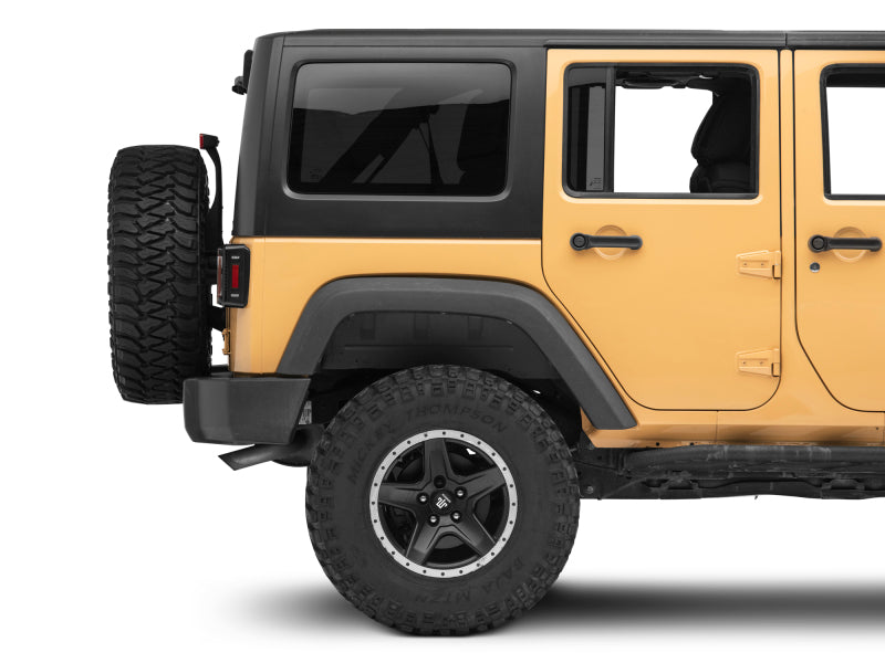 Raxiom 07-18 Jeep Wrangler JK Axial Series LED Halo Tail Lights- Black Housing (Dark Smoked Lens) Raxiom Tail Lights  AXOPROS