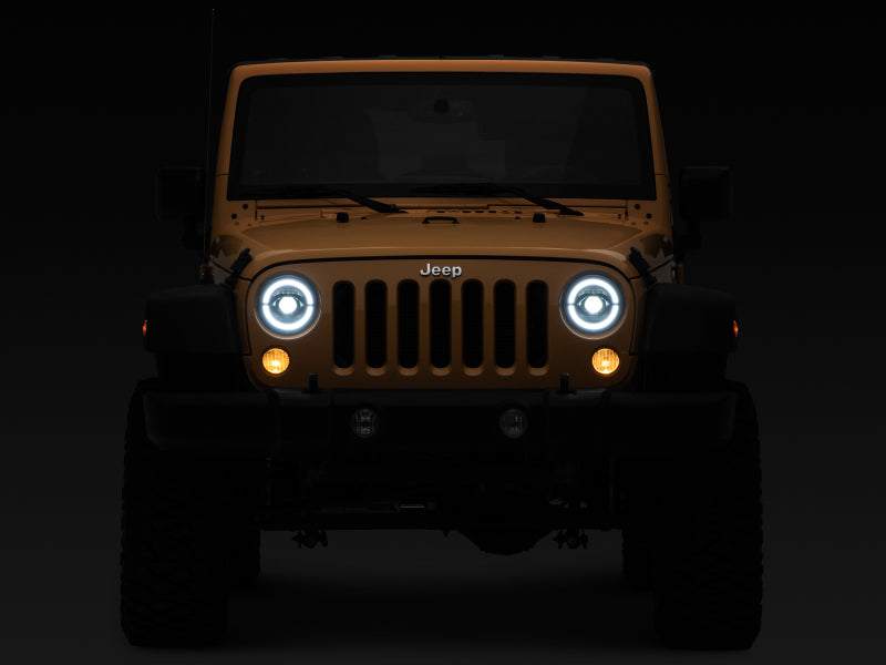 Raxiom 07-18 Jeep Wrangler JK Axial Series LED Headlights- Black Housing (Clear Lens) Raxiom Headlights  AXOPROS