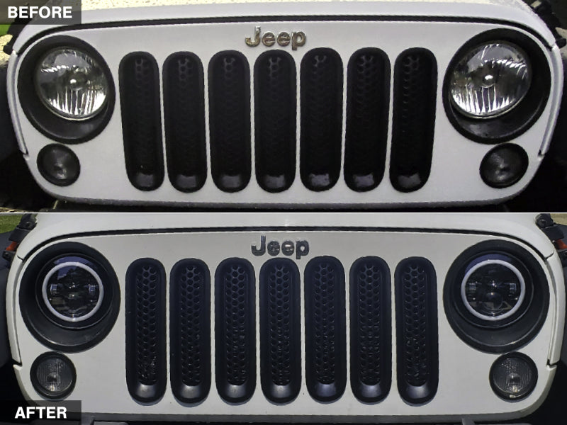 Raxiom 07-18 Jeep Wrangler JK LED Halo Headlights- Chrome Housing (Clear Lens) Raxiom Headlights  AXOPROS