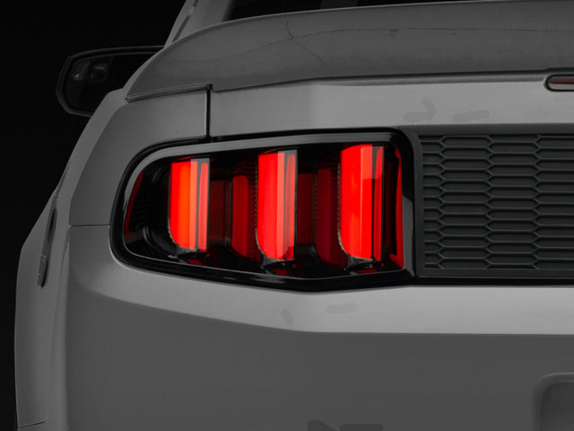 Raxiom 10-12 Ford Mustang Vector V2 LED Tail Lights - Gloss Black Housing (Clear Lens) Raxiom Tail Lights  AXOPROS