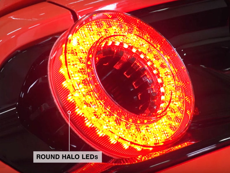 Raxiom 15-22 Ford Mustang Halo LED Tail Lights - Gloss Black Housing (Smoked Lens) Raxiom Tail Lights  AXOPROS