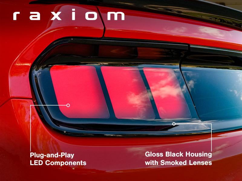 Raxiom 15-22 Ford Mustang Profile LED Tail Lights - Gloss Black Housing (Smoked Lens) Raxiom Tail Lights  AXOPROS