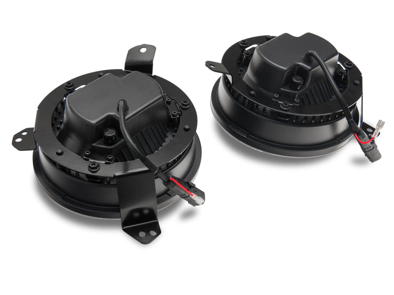 Raxiom 18-22 Jeep Wrangler JL/JT Axial Series LED Headlights- Black Housing (Clear Lens) - AXOPROS