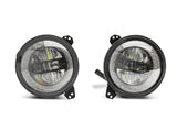 Raxiom 18-22 Jeep Wrangler JL/JT Axial Series LED Headlights- Black Housing (Clear Lens) - AXOPROS