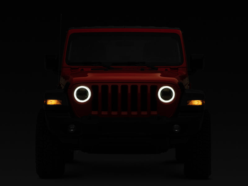 Raxiom 18-22 Jeep Wrangler JL/JT Axial Series LED Headlights- Black Housing (Clear Lens) - AXOPROS