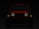 Raxiom 18-22 Jeep Wrangler JL/JT Axial Series LED Headlights- Black Housing (Clear Lens) - AXOPROS