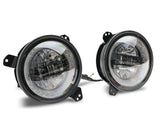Raxiom 18-22 Jeep Wrangler JL/JT Axial Series LED Headlights- Black Housing (Clear Lens) - AXOPROS