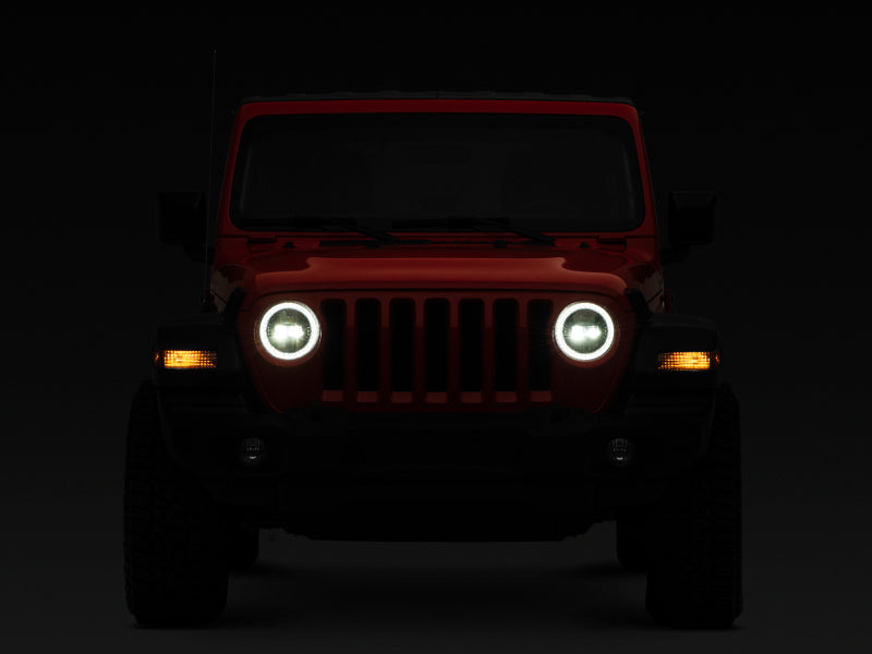 Raxiom 18-22 Jeep Wrangler JL/JT Axial Series LED Headlights- Black Housing (Clear Lens) - AXOPROS