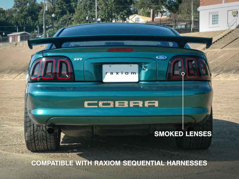 Raxiom 96-98 Ford Mustang Icon LED Tail Lights- Black Housing (Smoked Lens) Raxiom Tail Lights  AXOPROS