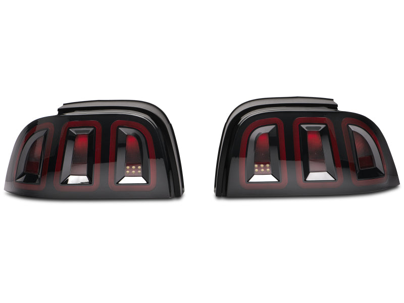 Raxiom 96-98 Ford Mustang Icon LED Tail Lights- Black Housing (Smoked Lens) Raxiom Tail Lights  AXOPROS